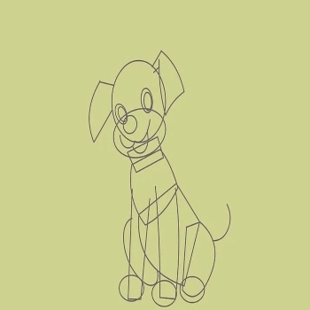 آموزش نقاشی سگ کارتونی برای کودکان