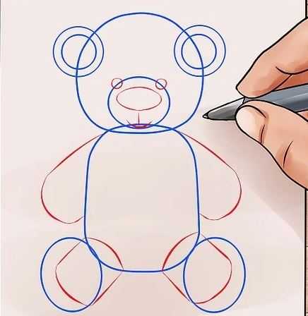 روش چهارم آموزش نقاشی خرس